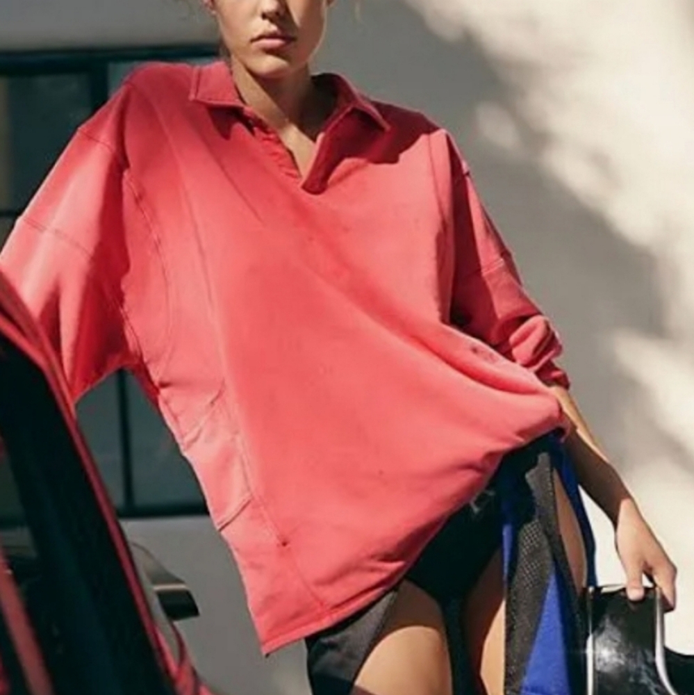 Free People Work it Out Pullover in victory red Size M